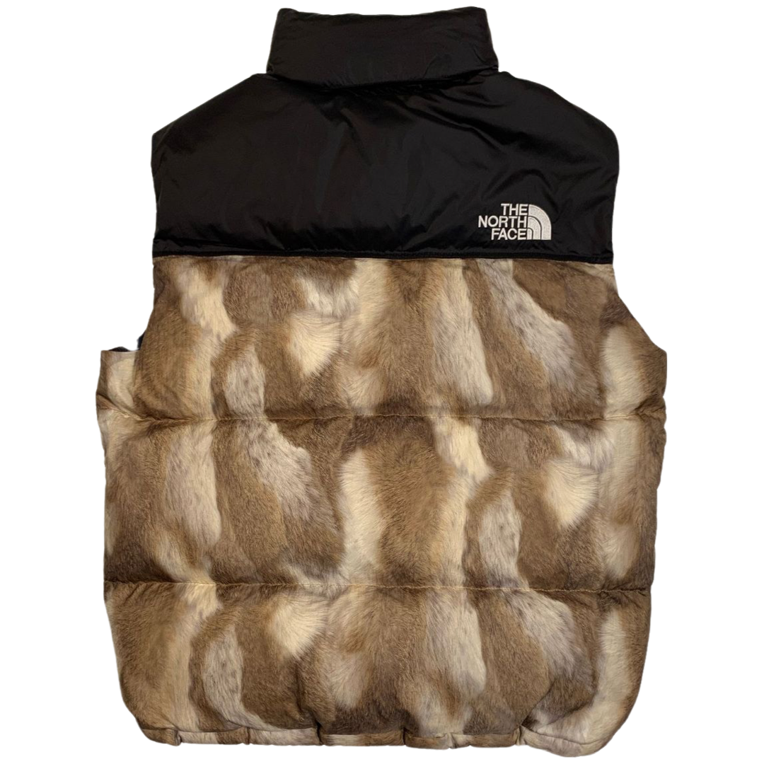 Supreme x North Face Fur Print Nuptse Vest 'Brown' — Give Up The Good$